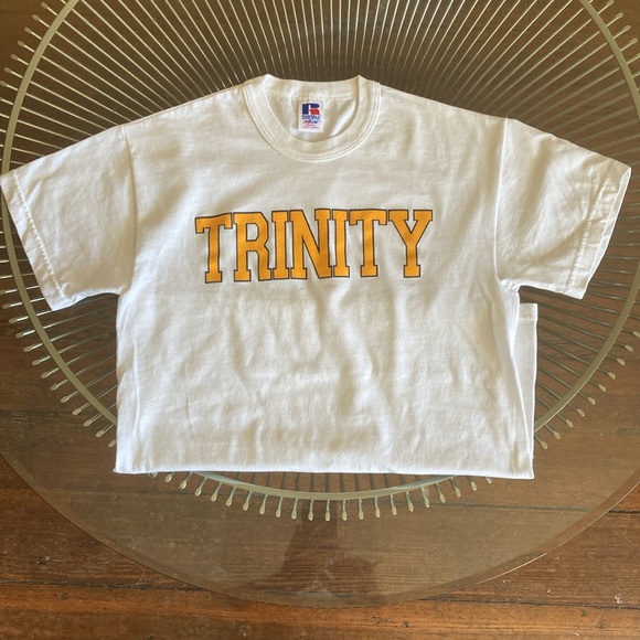 Russell Athletic white Trinity College tee size Youth L 90s Y2K unisex - Picture 7 of 12